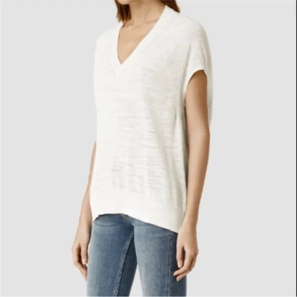 All Saints White Dolman Sleeve T-Shirt - Picture 4 of 7